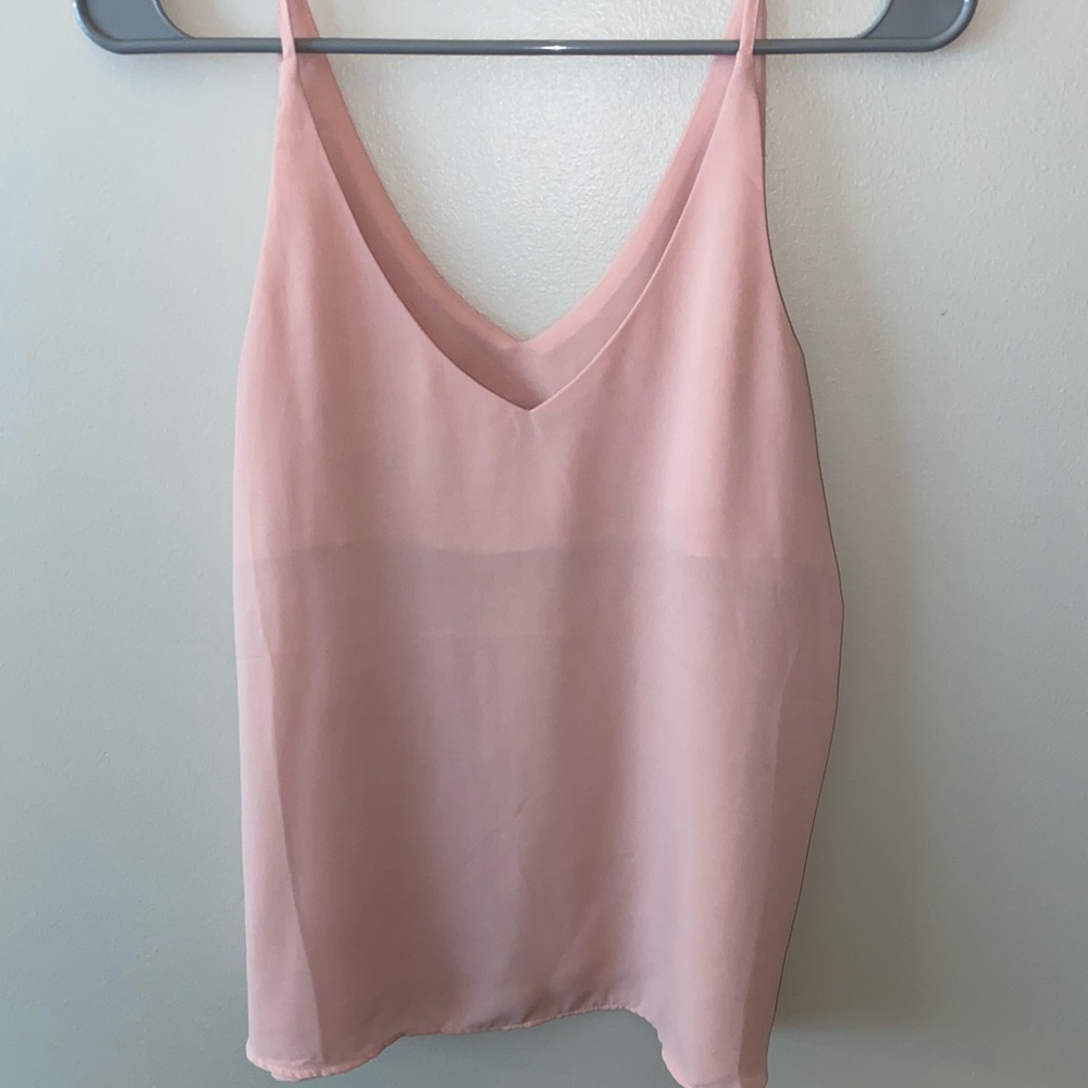 Pink v neck tank top